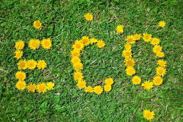 Natural message with flowers