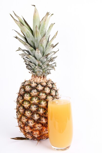 Natural pineapple juice isolated