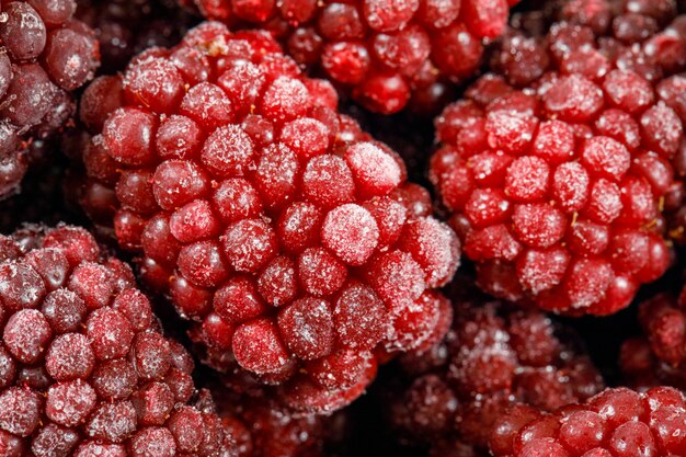 Free photo natural red ripe mulberries . close-up.