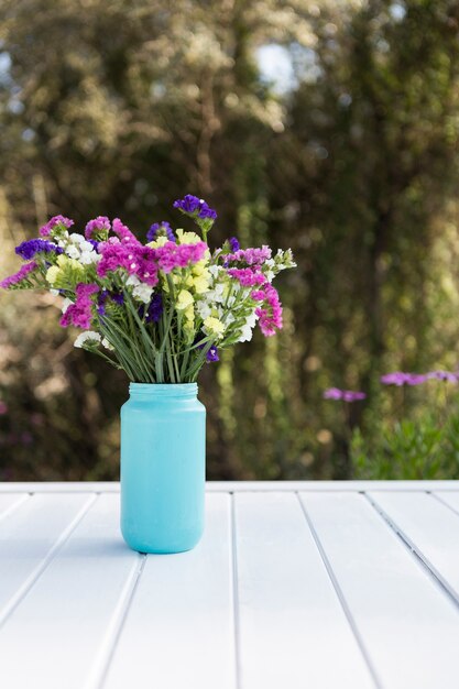 Natural scene with decorative flowers