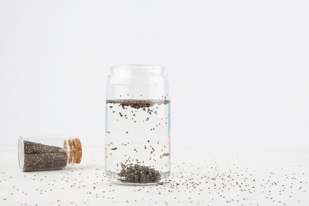 Natural seeds in water minimalist design