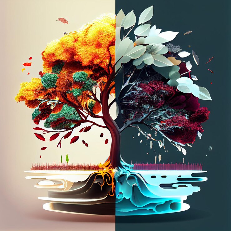 Free Photo nature abstract autumn illustration leaf season and tree generative ai