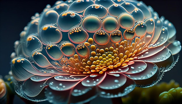 Бесплатное фото Красота природы в одном разноцветном цветке, созданном искусственным интеллектом