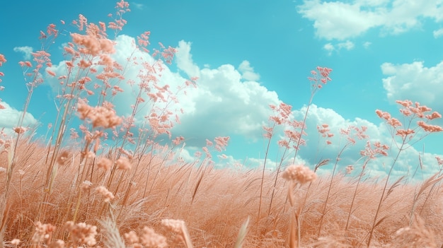 Nature landscape with dreamy aesthetic and color of the year tones