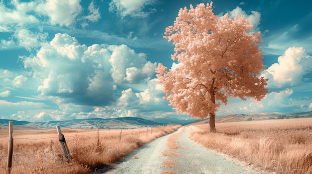 Free photo nature landscape with dreamy aesthetic and color of the year tones