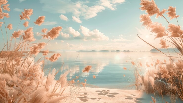 Free Photo nature landscape with dreamy aesthetic and color of the year tones