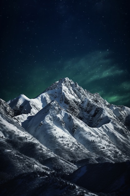Foto gratuita paesaggio naturale con montagne e cielo notturno stellato
