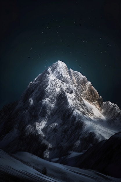 Free photo nature landscape with mountains and starry night sky