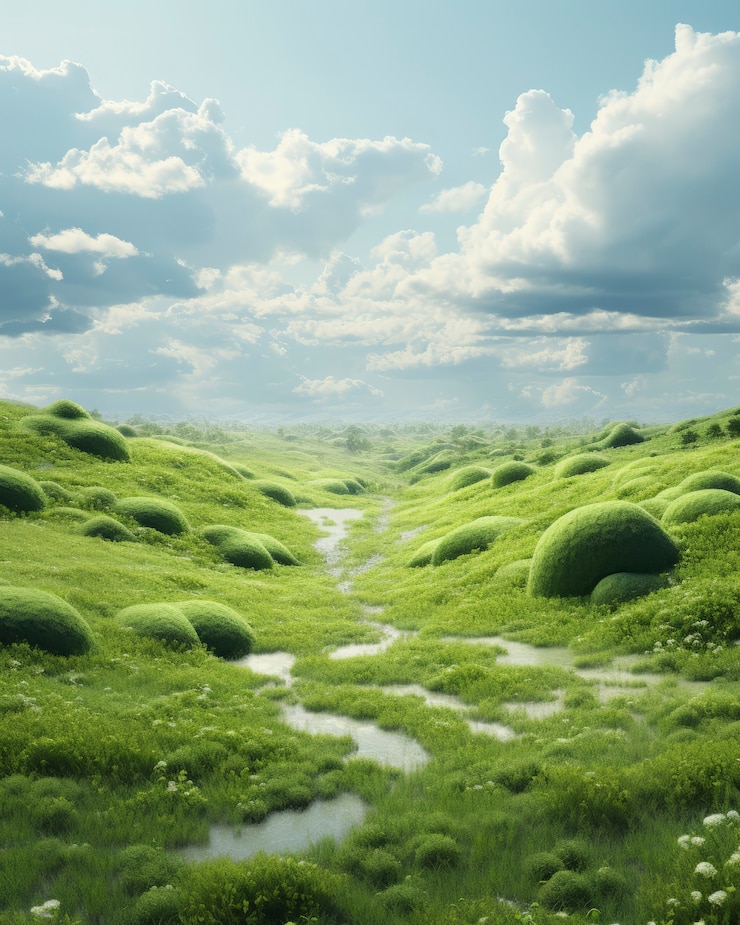 Free Photo nature landscape with vegetation and flora