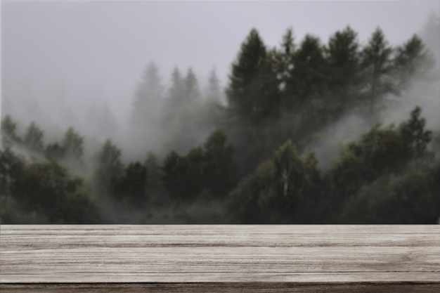 Nature product backdrop, pine tree and mountain