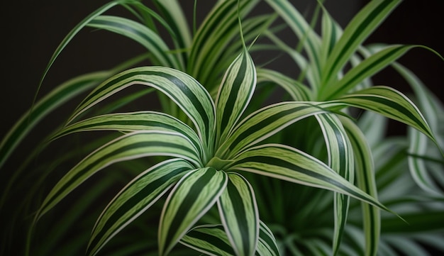자연의 우아함 녹색 잎 패턴 생성 AI 클로즈업
