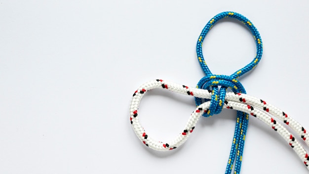 Nautical blue and white rope knots