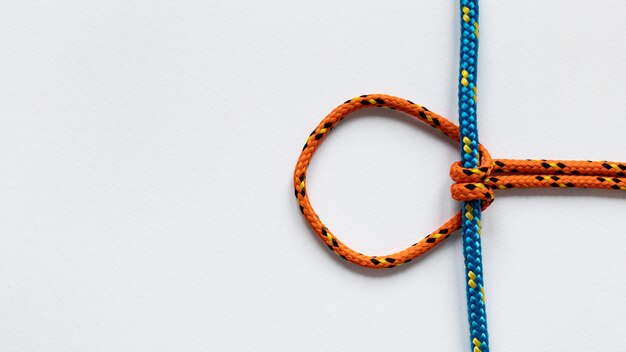 Nautical orange and blue rope knots