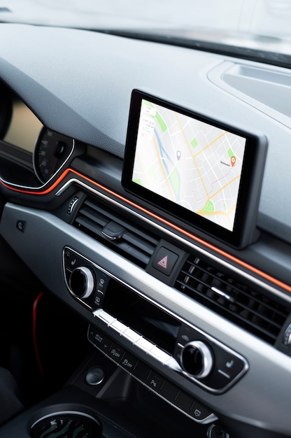 Free photo navigation tablet on uber car