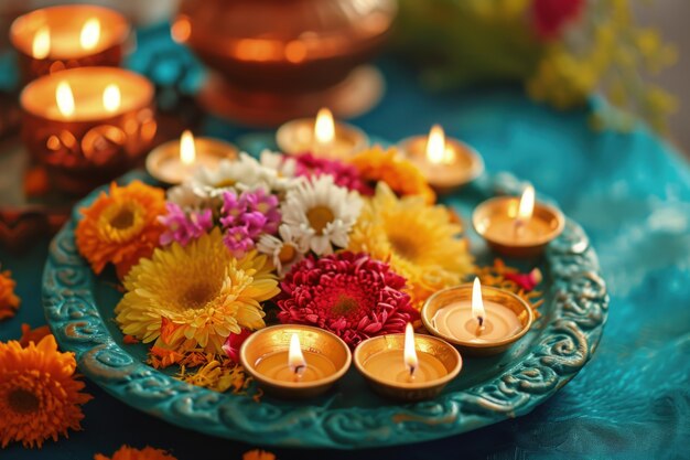 Navratri decoration with candles