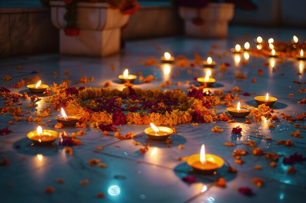 Navratri highly detailed candle decoration