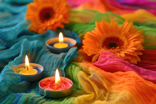 Free photo navratri highly detailed candle decoration