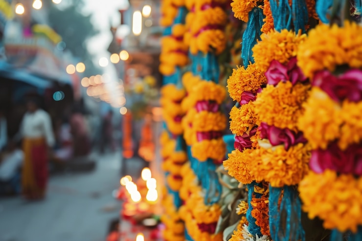 Free Photo navratri highly detailed floral decoration