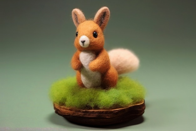 Free photo needle felted character in studio