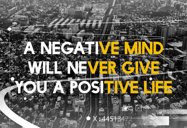 A Negative Mind Will Never Give You Positive Life Motivation Attitude Graphic Words