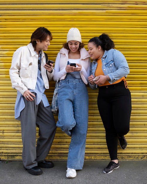 Neighborhood life enjoyed by group of friends