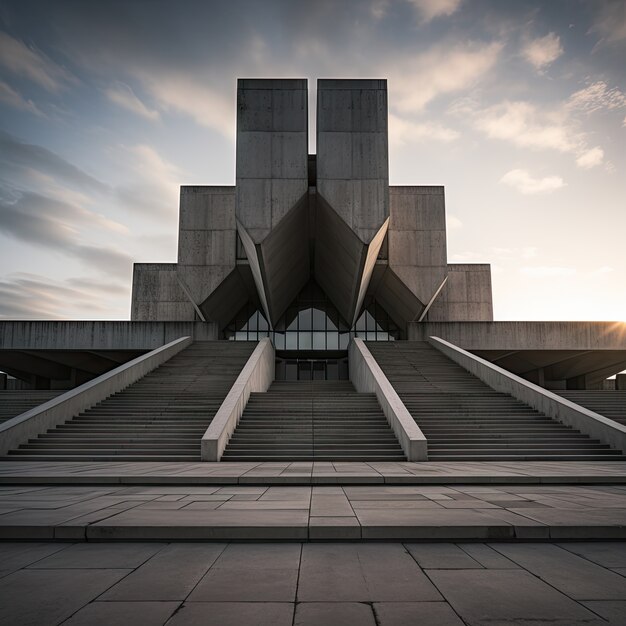 Neo-brutalism inspired building