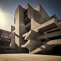 Foto gratuita edificio ispirato al neo-brutalismo