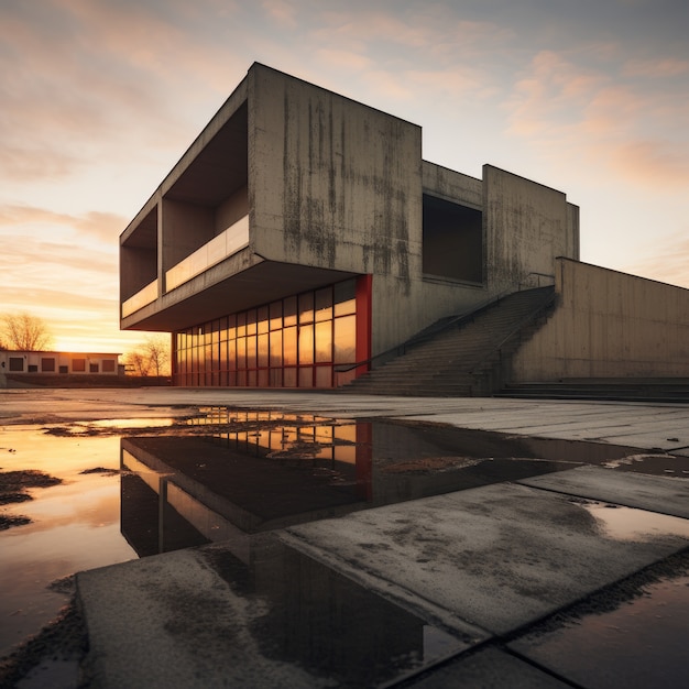 Neo-brutalism inspired building