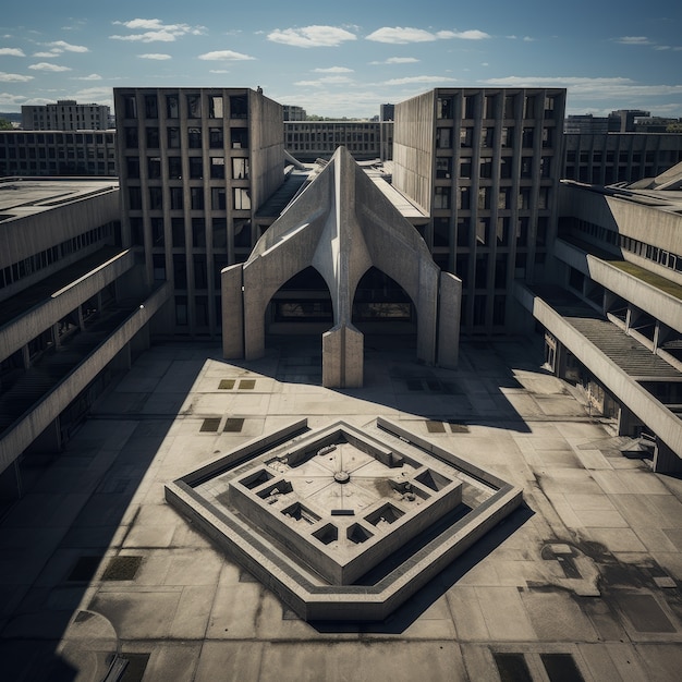 Neo-brutalism inspired building