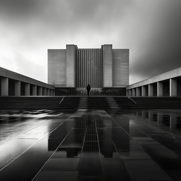 Free photo neo-brutalism inspired building