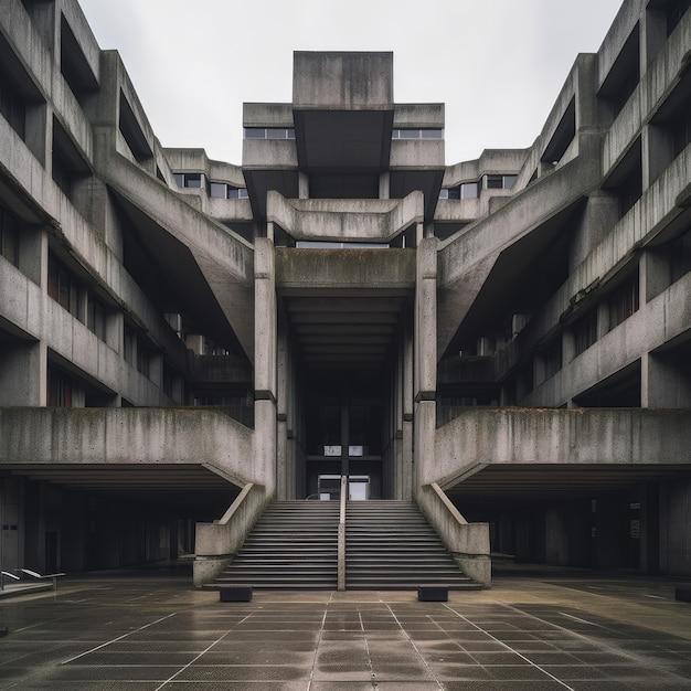 Neo-brutalism inspired building