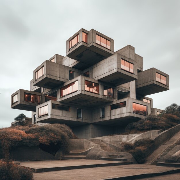 Neo-brutalism inspired building