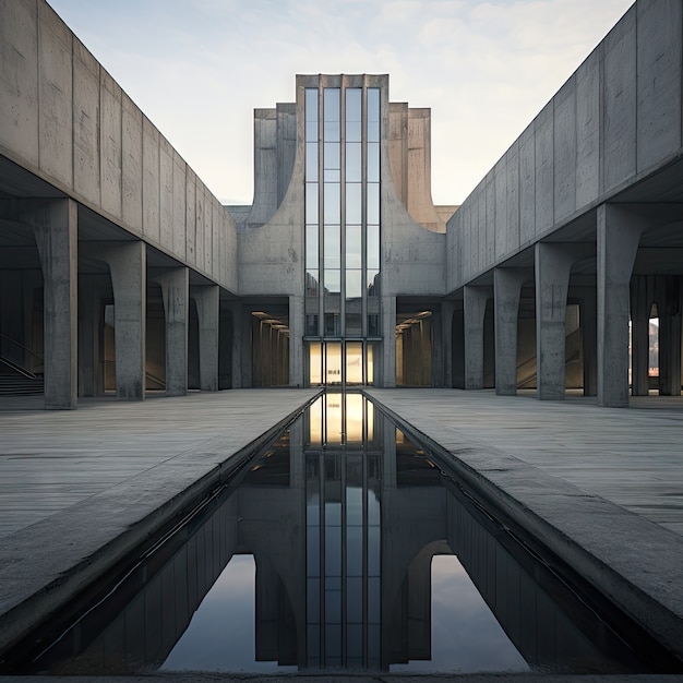 Free photo neo-brutalism inspired building