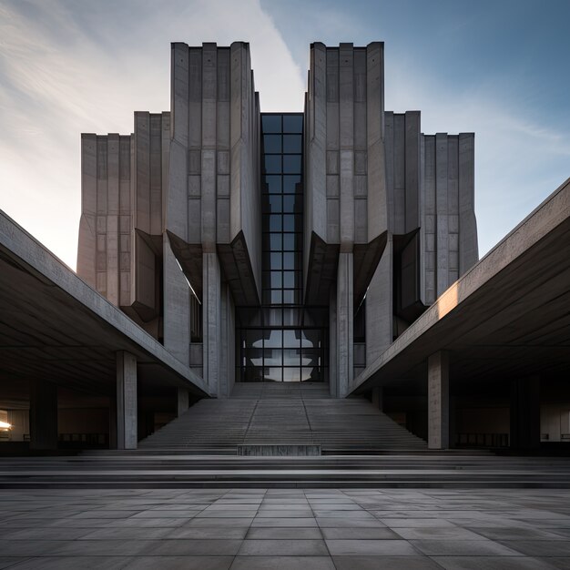 無料写真 ネオ・ブルタリズムに触発された建物