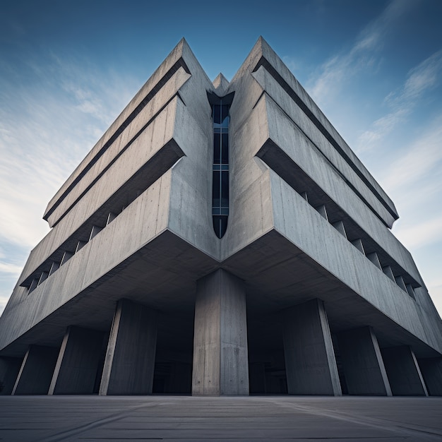 Free photo neo-brutalism inspired building