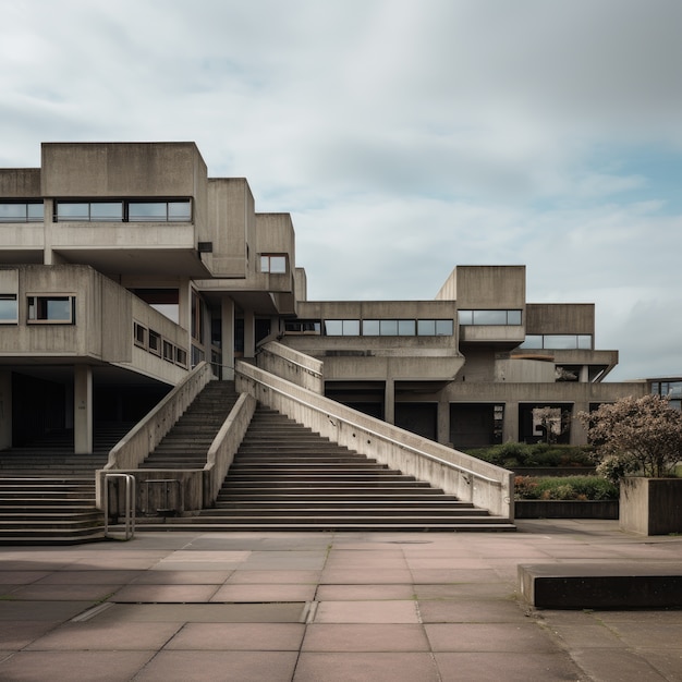 Free photo neo-brutalism inspired building