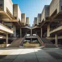 Free photo neo-brutalism inspired building