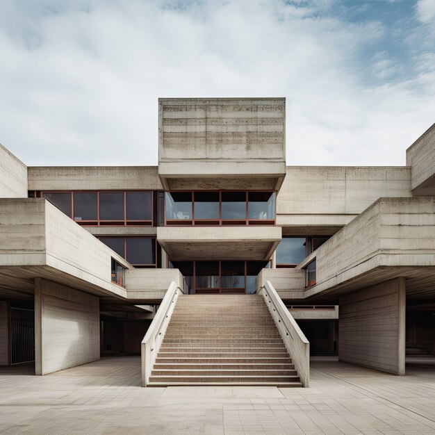 Free photo neo-brutalism inspired building