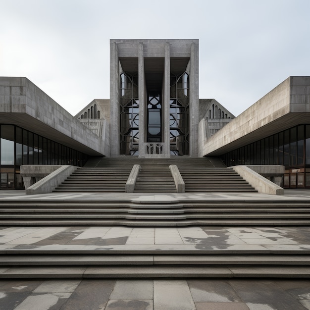 Free photo neo-brutalism inspired building