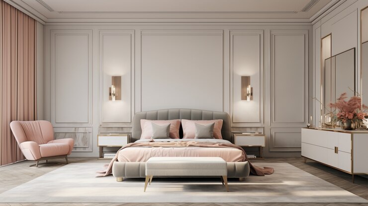 Free Photo neoclassical style interior design with decor and furnishings