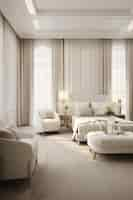 Free photo neoclassical style interior design with decor and furnishings