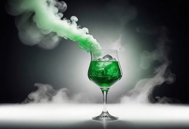 Free photo neofuturistic style cocktail drink with smoke