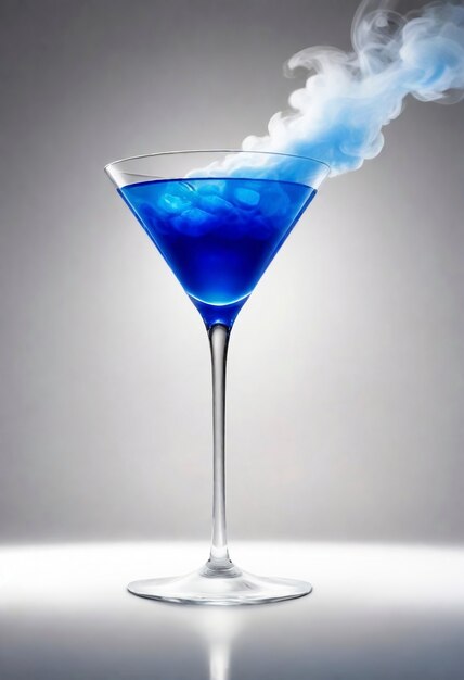 Neofuturistic style cocktail drink with smoke