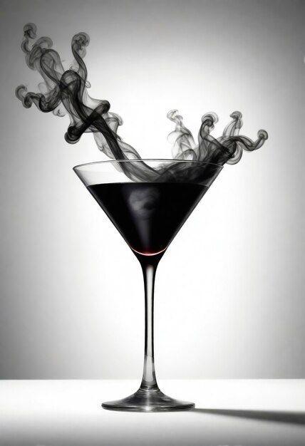 Neofuturistic style cocktail drink with smoke