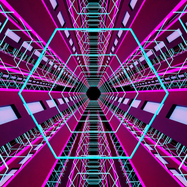 Neon geometric background