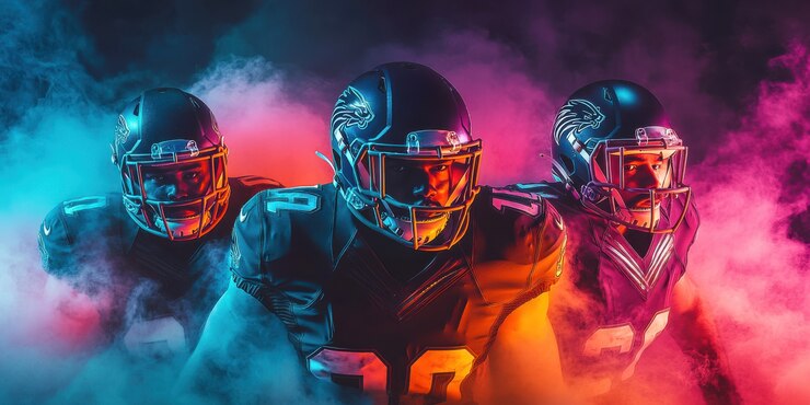 Free Photo neon style  american football player