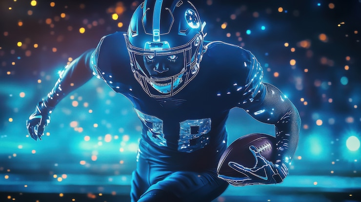 Free Photo neon style  american football player