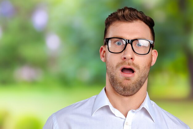 Nerd businessman in glasses