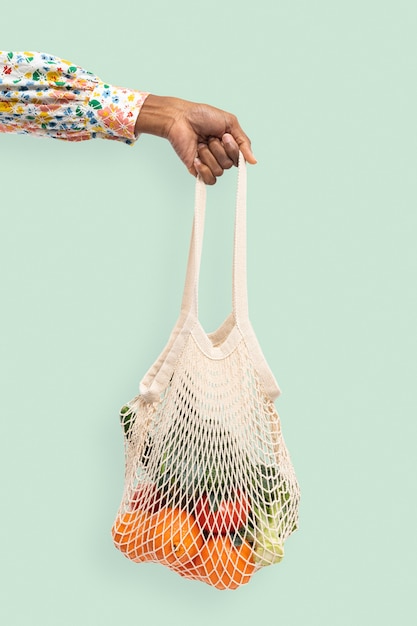 Free photo net string bag environmental friendly essential