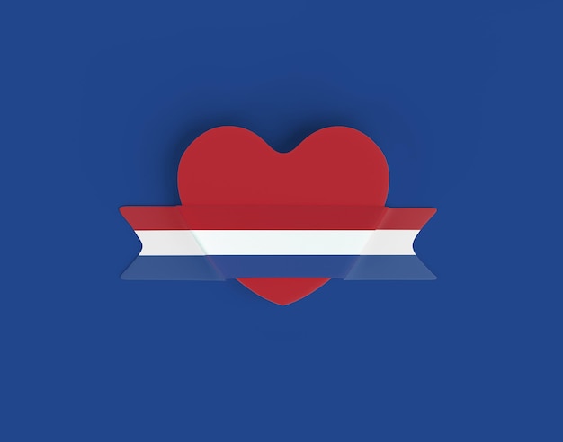 オランダ国旗ハート バナー